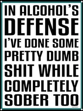 Funny Metal Drinking Sign, Pub