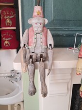Vintage Wooden Bell Boy Monkey
