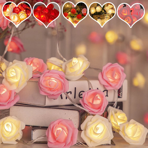 Rose flower led fairy string - rose,