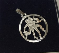STERLING SILVER 925 ZODIAC HOROSCOPE GEMINI TWINS CHARM PENDANT A9