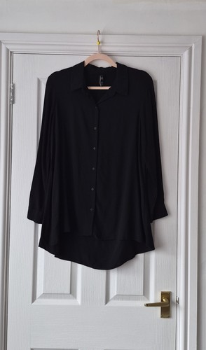 Zara trf black longline blouse