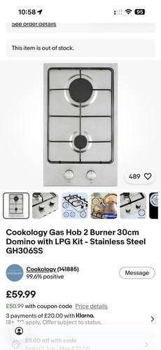 Cookology burner gas hob - burner,