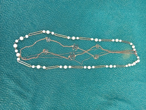 Necklace chain faux pearls - necklace,
