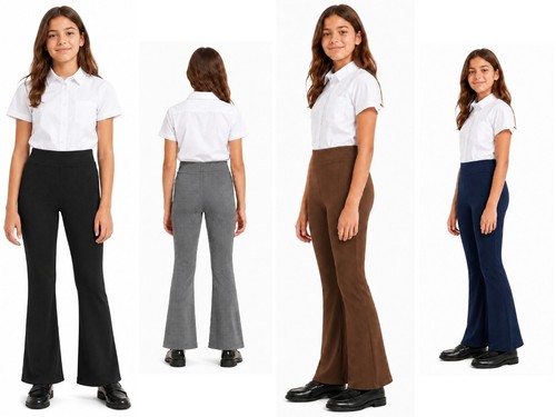 Girls ribbed school trousers - girls,