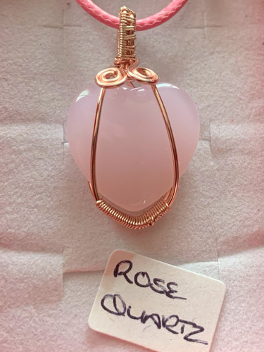 Wire wrapped oval - wrapped, quartz