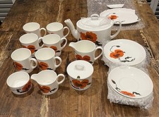 Wedgwood Bone China Corn poppy Tea set