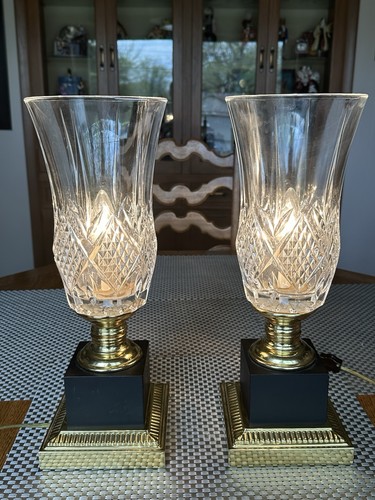 Vtg excelsior crystal - crystal, brass