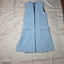 Zara Blue Long Vest Coat Size