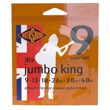 Rotosound Jumbo King Phosphor Bronze 9-48 Acoustic Guitar Strings, Super Light