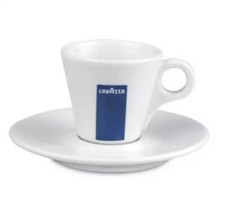 x2 Lavazza Espresso Cup & Saucer Italian Coffee Mug Barista Demitasse Expresso