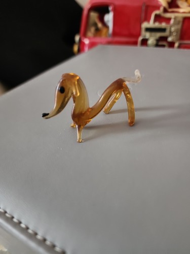 Glass sausage dog - glass, minature
