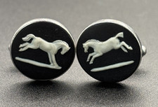 Pair Vintage Black Wedgwood