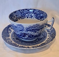 Copeland Spode Blue Italian Large Breakfast Cup and Saucer Set 