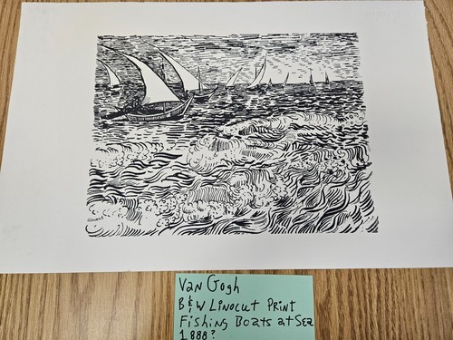 Van gogh linocut print - gogh, a