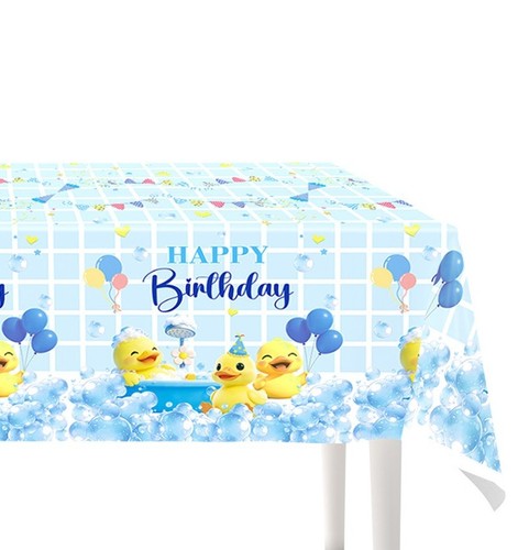 Yellow duck tablecloth - tablecloth, happy