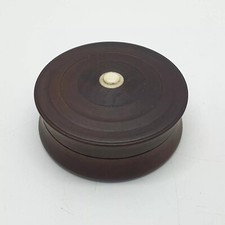 19th Century Turned Circular Wooden Snuff Box