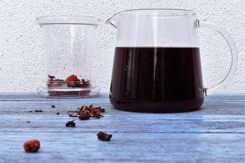 Glass tea pots - -,