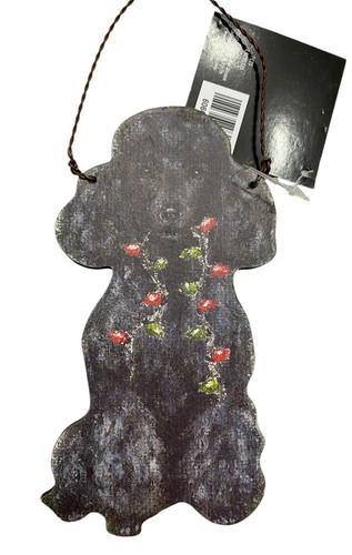 Black poodle dog - black, christmas
