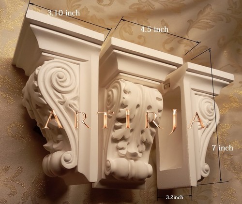 Pair oak leaf corbels - oak, (x2)