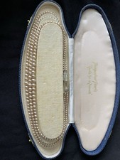 Vintage Pompadour Simulated Pearl Necklace, 3 Strands, Original Case, Striking