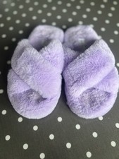 Girls Primark Lilac Memory Foam Open-Toe Slip-On Slippers - Size UK 13