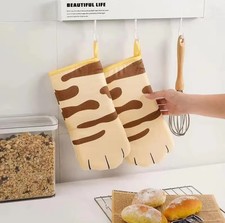 Microwave Long Cotton Gloves Cute Cat Paws Oven Insulation Gloves Heat Resistant