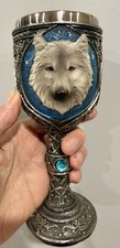Lone Wolf Goblet Ornament Pagan Drinking Cup Chalice Gothic Inspired Gift