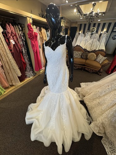 White beaded lace mermaid - white,