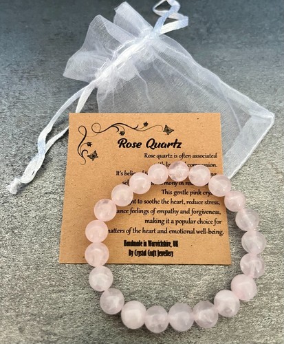Rose quartz bracelet stretch - quartz,