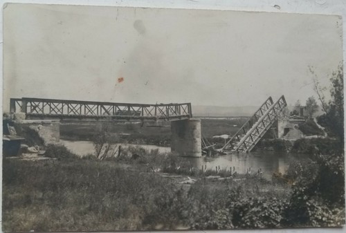 Ww1 era destroyed bridge - bridge, blown