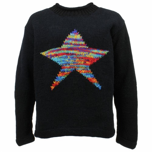 Wool knit star jumper hippie - wool,