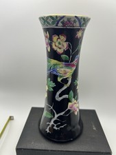 Stunning Large antique/vintage hat pin stand /vanity/   ceramic / Bird / Flower