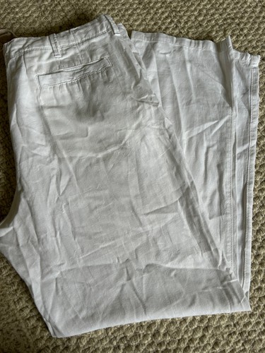 Men linen trousers white - linen,