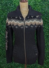 Harley Davidson Women Knit Cardigan Full Zip Jumper Acrylic/Wool/Alpaca Size M