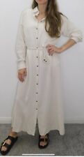 Nutmeg Crinkle Shirt Dress Oatmeal Size 12 14 16 18 20 & 22 Linen Mix Womens NEW