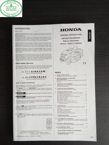 Honda tractor operations - honda,