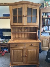 Solid pine dresser with - solid, glazed