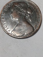  1860 Great Britain One Penny Queen Victoria – First Bronze Penny – VF