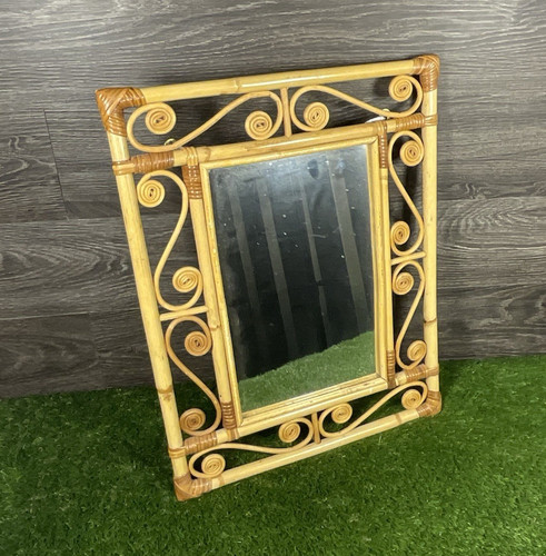 Rectangular wall mirror - rectangular, brown