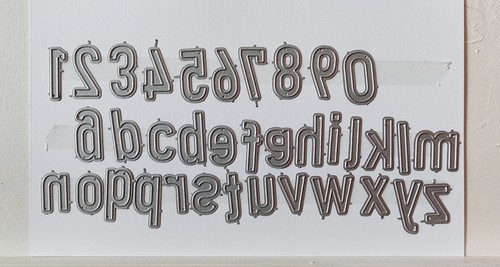 Lower case alphabet dies - case,