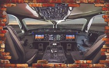 Airplane Cockpit Aircraft Bedroom 3d Smashed Wall View Sticker Poster Vinyl Z649