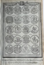 1794 Great Seals Of England From Queen Mary I To George III of England Print