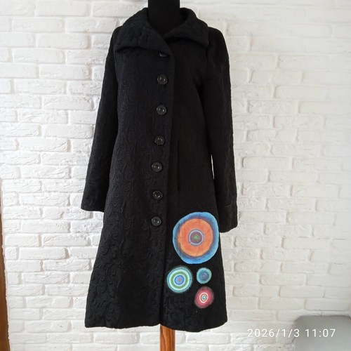 Elegant black coat desigual - black,