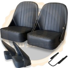 Pair BB Vintage Tipping Bucket Classic Car Seats Low Back MG MIDGET, SPRITE
