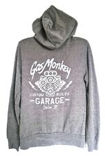 OFFICIAL GAS MONKEY GARAGE FAST N LOUD GREY UNISEX HOT ROD HOODIE - USA SIZE S