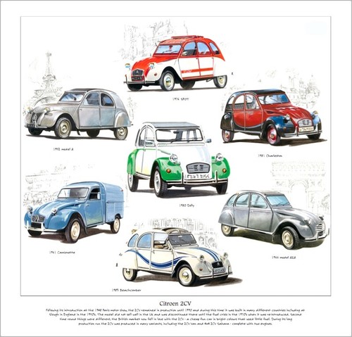 Citroen 2cv fine art - , print