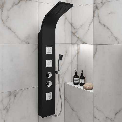 Thermostatic black shower - thermostatic,