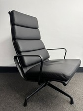 EA222 Eames Soft Pad Chair Vitra With Black Leather And High Back