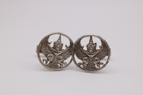 Silver siam garuda - silver, cufflinks