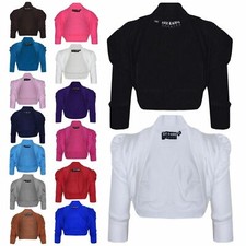 New Kids Girls Ruched Sleeve Stylish Shrug Bolero Cropped Cardigan 2-13 Years